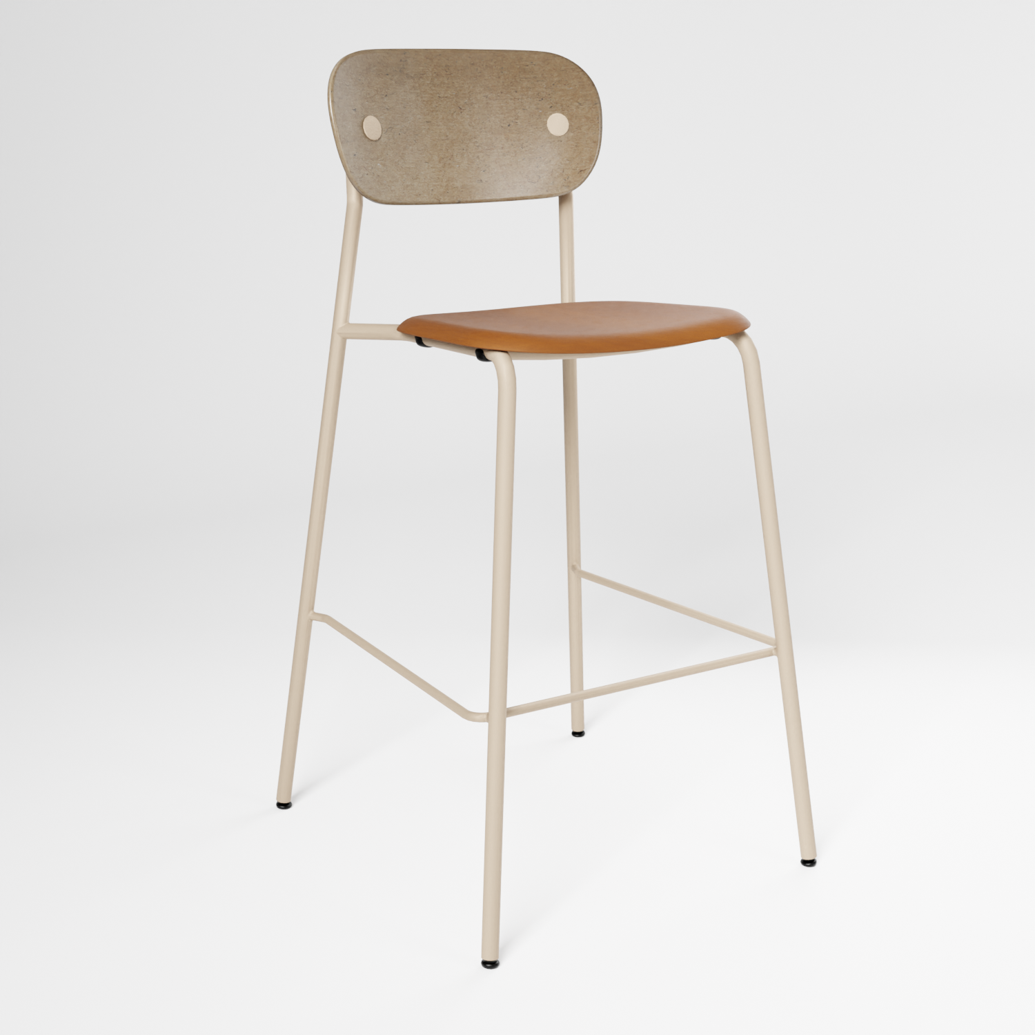Rebel Barstool Half Upholstered