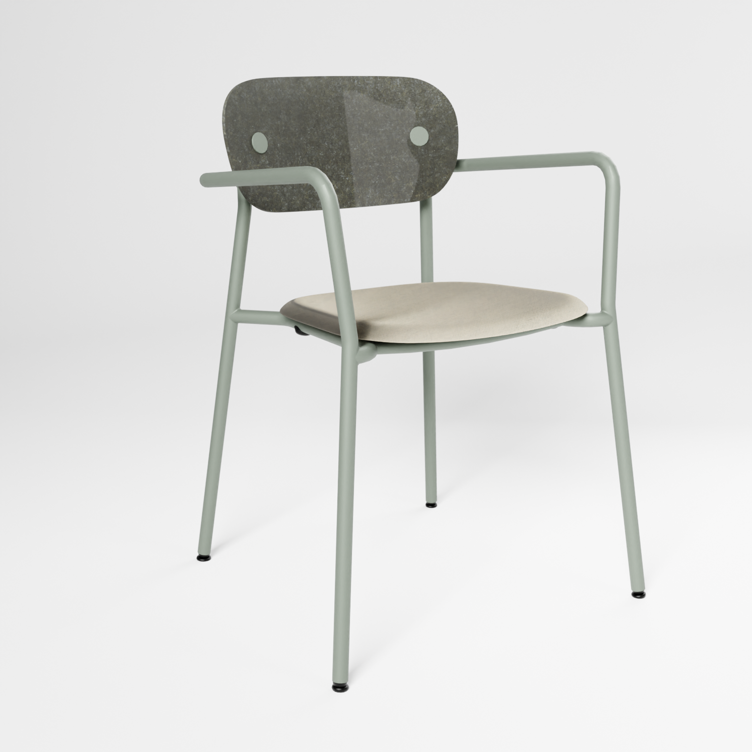 Rebel Chair Half Upholstered with arms