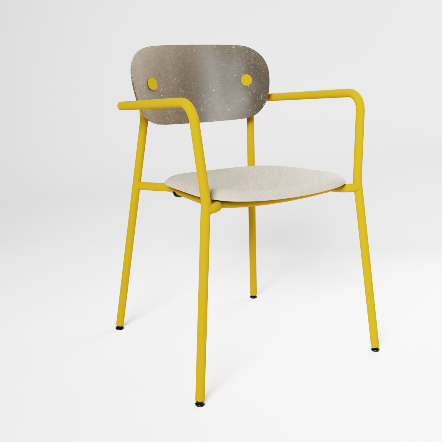 Rebel Chair Half Upholstered with arms