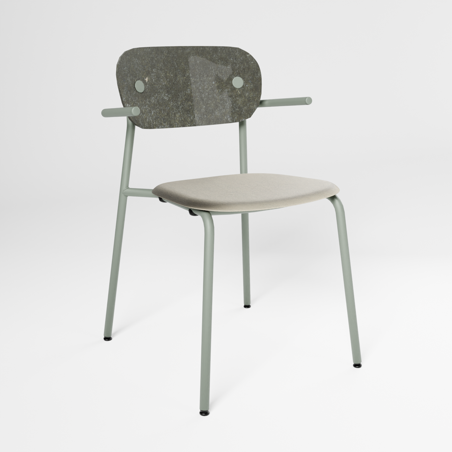 Rebel Chair Half Upholstered with short arms