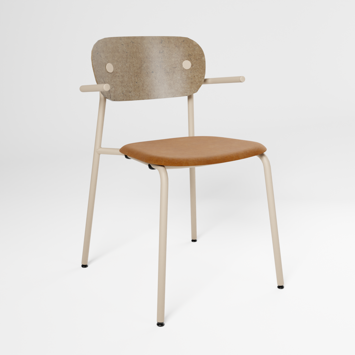 Rebel Chair Half Upholstered with short arms